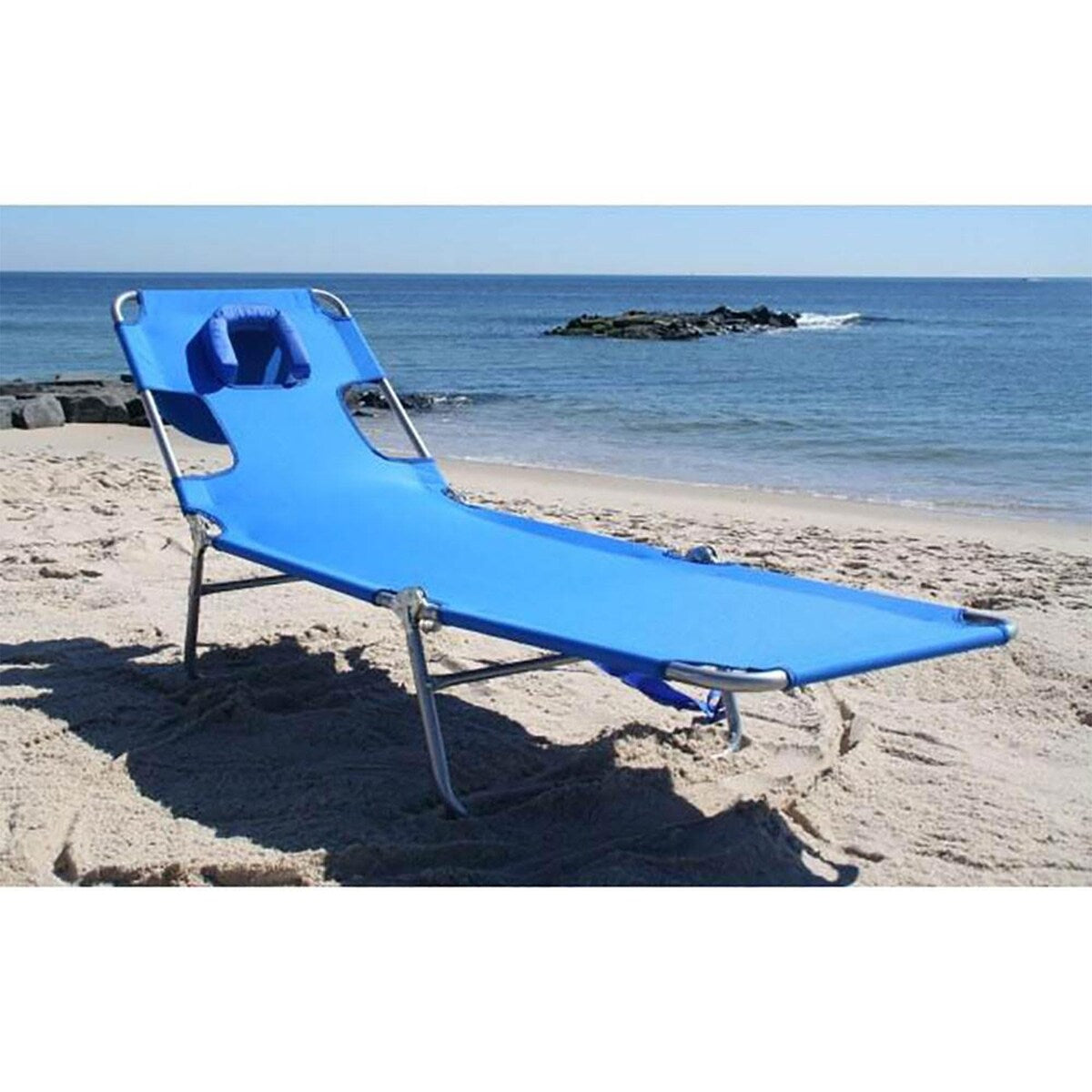 Chaise Lounge Beach Chair with Face Hole Versatile, Folding Lounger,Sunbathing and Reading on Stomach Deluxe,Foldable Laying Out