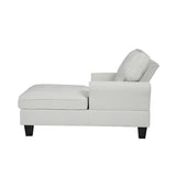 Chaise Lounge Indoor Sleeper Sofa Bed Chair Upholstered Lounge Chair for Bedroom Living Room with Rivets Beige