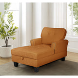 Chaise Lounge Indoor Sleeper Sofa Bed Chair Upholstered Lounge Chair for Bedroom Living Room with Rivets Beige