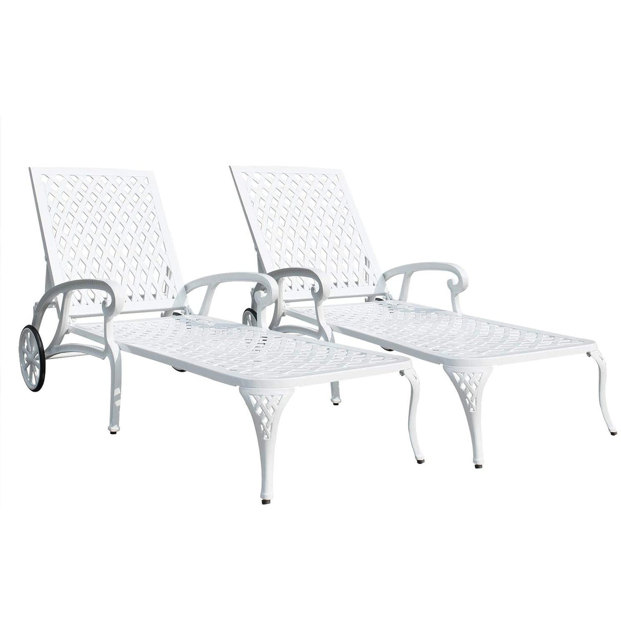Aluminum Waterproof Chaise Lounge Reclining Chair (Set Of 2)