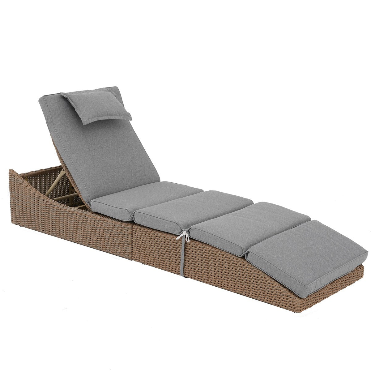 Chaise Lounge Outdoor, Patio Chaise Lounge Chair, Pool Chaise Lounge for Sun Tanning Lay Flat Poolside Lounger