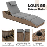 Chaise Lounge Outdoor, Patio Chaise Lounge Chair, Pool Chaise Lounge for Sun Tanning Lay Flat Poolside Lounger