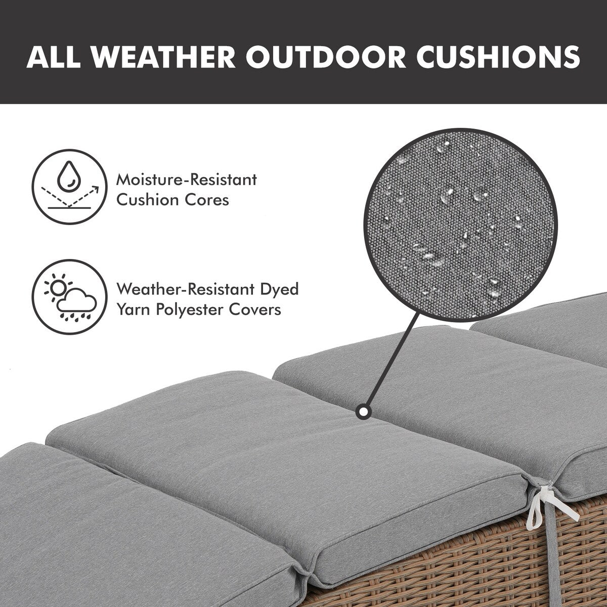 Chaise Lounge Outdoor, Patio Chaise Lounge Chair, Pool Chaise Lounge for Sun Tanning Lay Flat Poolside Lounger