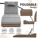 Chaise Lounge Outdoor, Patio Chaise Lounge Chair, Pool Chaise Lounge for Sun Tanning Lay Flat Poolside Lounger