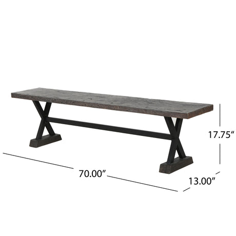 Chalmette Outdoor Concrete Bench by Christopher Knight Home