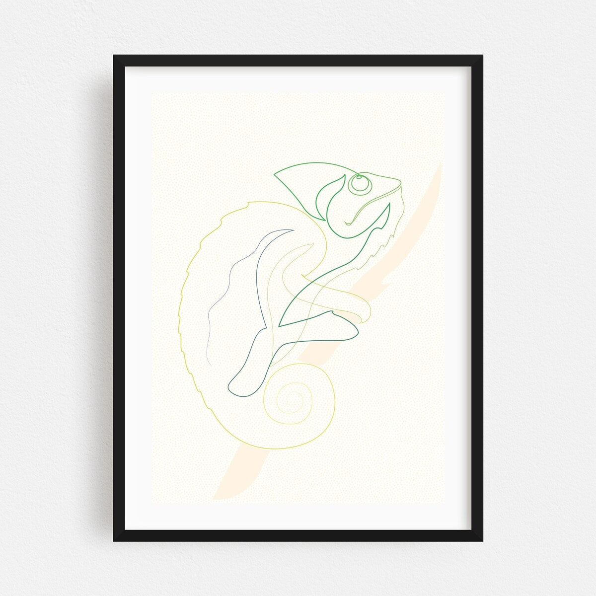 Chameleon Line Drawing Lizard Art Print/Poster