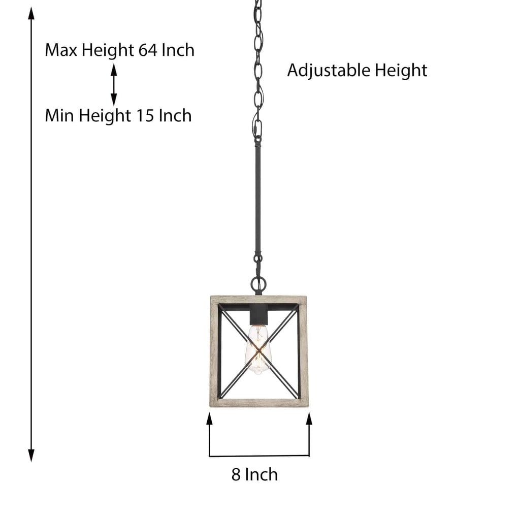 Kiro 1-light Modern Farmhouse Rectangle Pendant Light with UL Certified - N/A