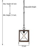 Kiro 1-light Modern Farmhouse Rectangle Pendant Light with UL Certified - N/A