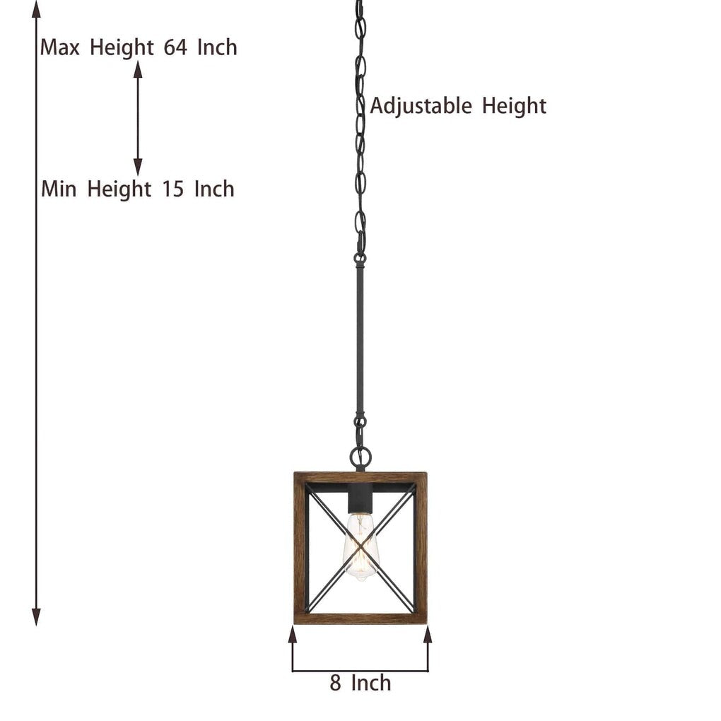 Kiro 1-light Modern Farmhouse Rectangle Pendant Light with UL Certified - N/A