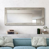 Champagne Bead Beveled Rectangular Wall Mirror - Clear