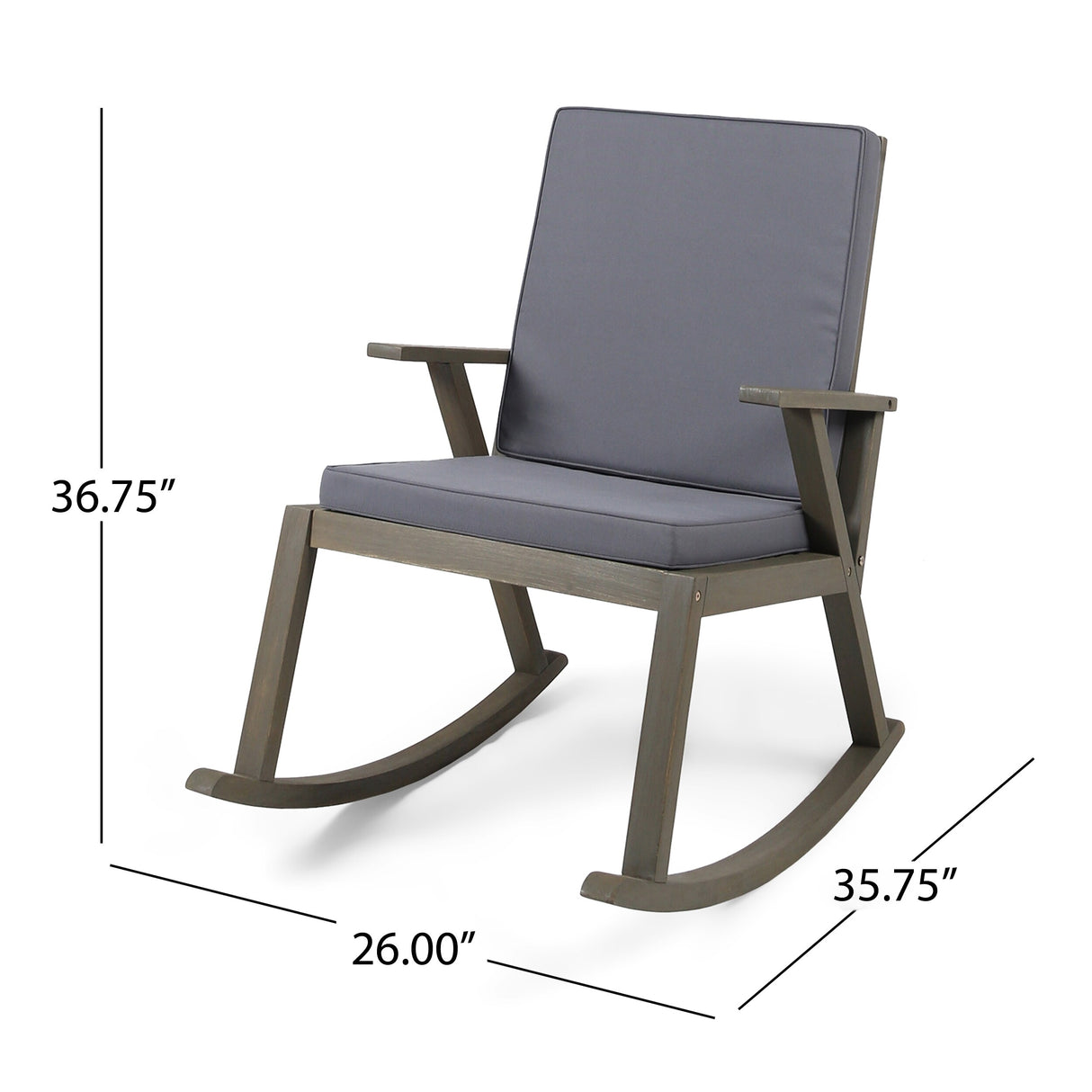 Champlain Outdoor Acacia Wood Rocking Chair with Side Table by Christopher Knight Home