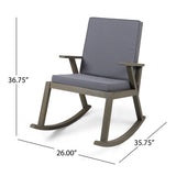 Champlain Outdoor Acacia Wood Rocking Chair with Side Table by Christopher Knight Home