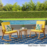 Champlain Acacia 3-piece Outdoor Rocking Chair Chat Set by Christopher Knight Home