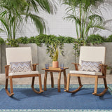 Champlain Acacia 3-piece Outdoor Rocking Chair Chat Set by Christopher Knight Home