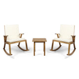 Champlain Acacia 3-piece Outdoor Rocking Chair Chat Set by Christopher Knight Home