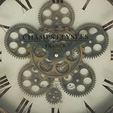 Champs Elysees France 18-inch Industrial Gear Round Table Clock