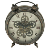 Champs Elysees France 18-inch Industrial Gear Round Table Clock