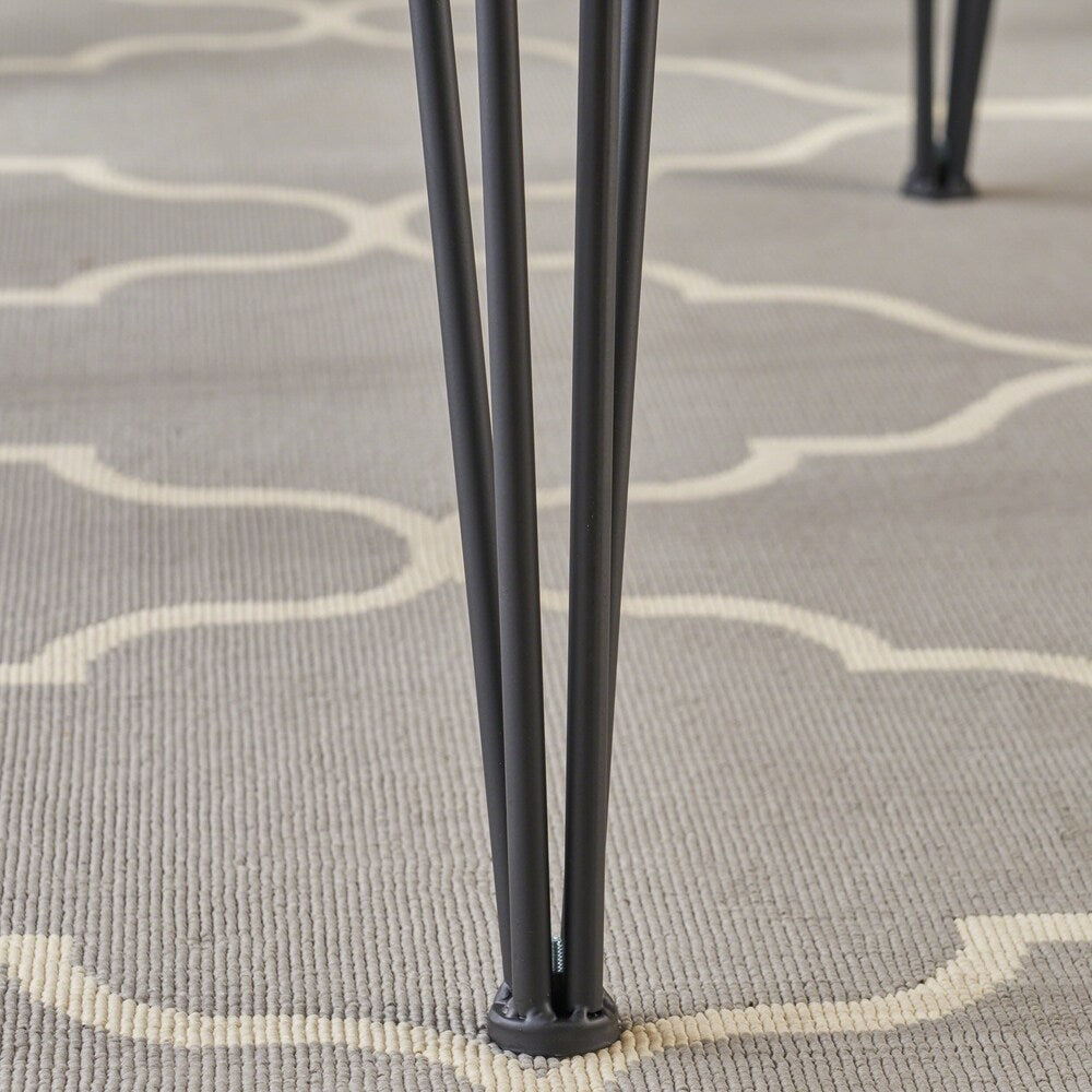 Chana Industrial Faux Live Edge Square Dining Table by Christopher Knight Home - natural + black