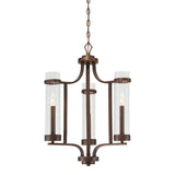 Millennium Lighting Milan Metal 3 Light Chandelier with Clear Beveled Shades