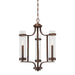 Millennium Lighting Milan Metal 3 Light Chandelier with Clear Beveled Shades