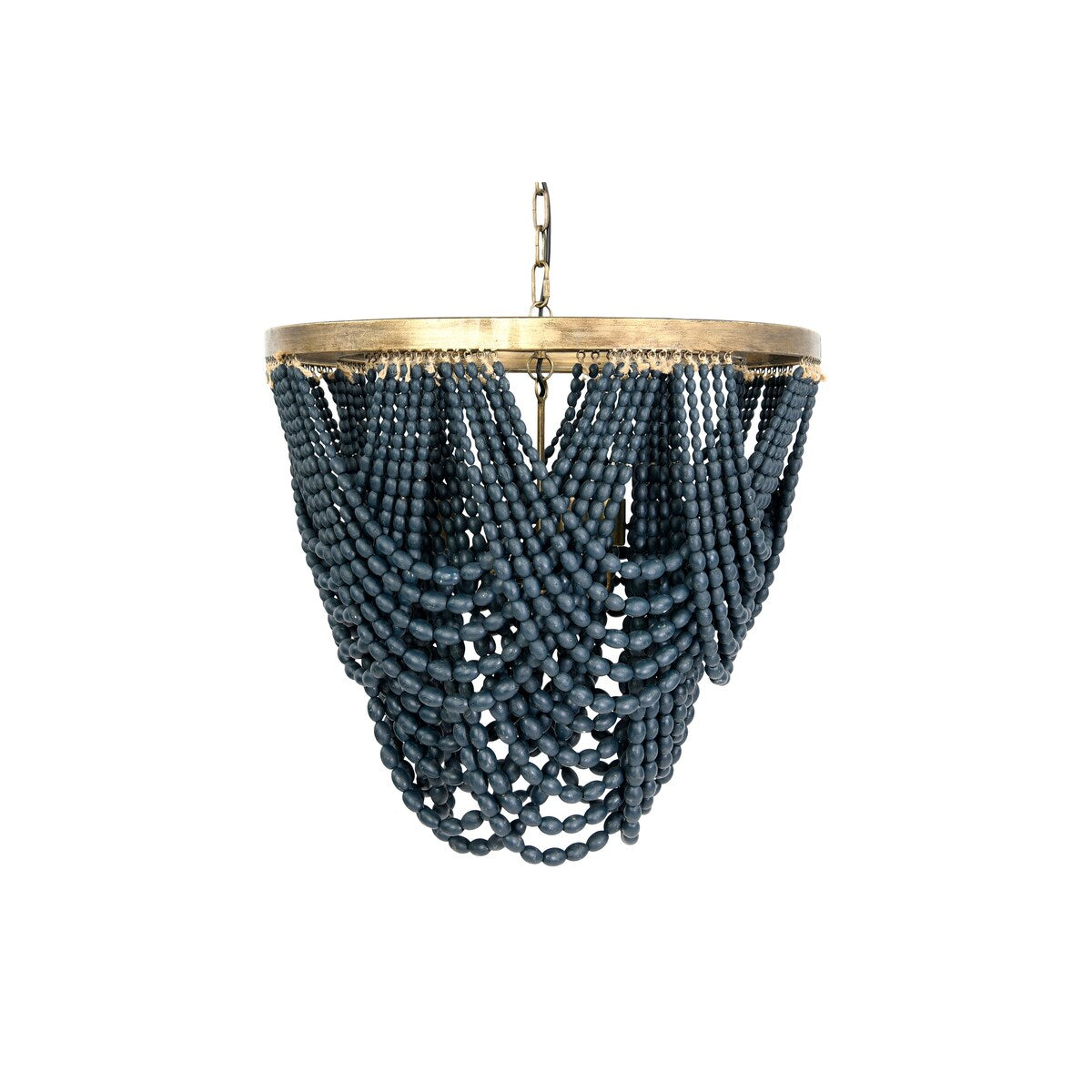 2-Tier Draped Wood Bead Chandelier - 25.6"L x 25.6"W x 26.0"H