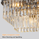 Chandeliers,Rectangular Crystal Chandelier Adjustable,E12 Modern Industrial Crystal Lights,Farmhouse Iron Ceiling Hanging Light