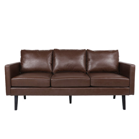 Chandler Faux Leather 3 Seater Sofa by Christopher Knight Home
