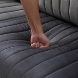 Channel Tufted Velvet Round Arm Sofa Living Room Armchair