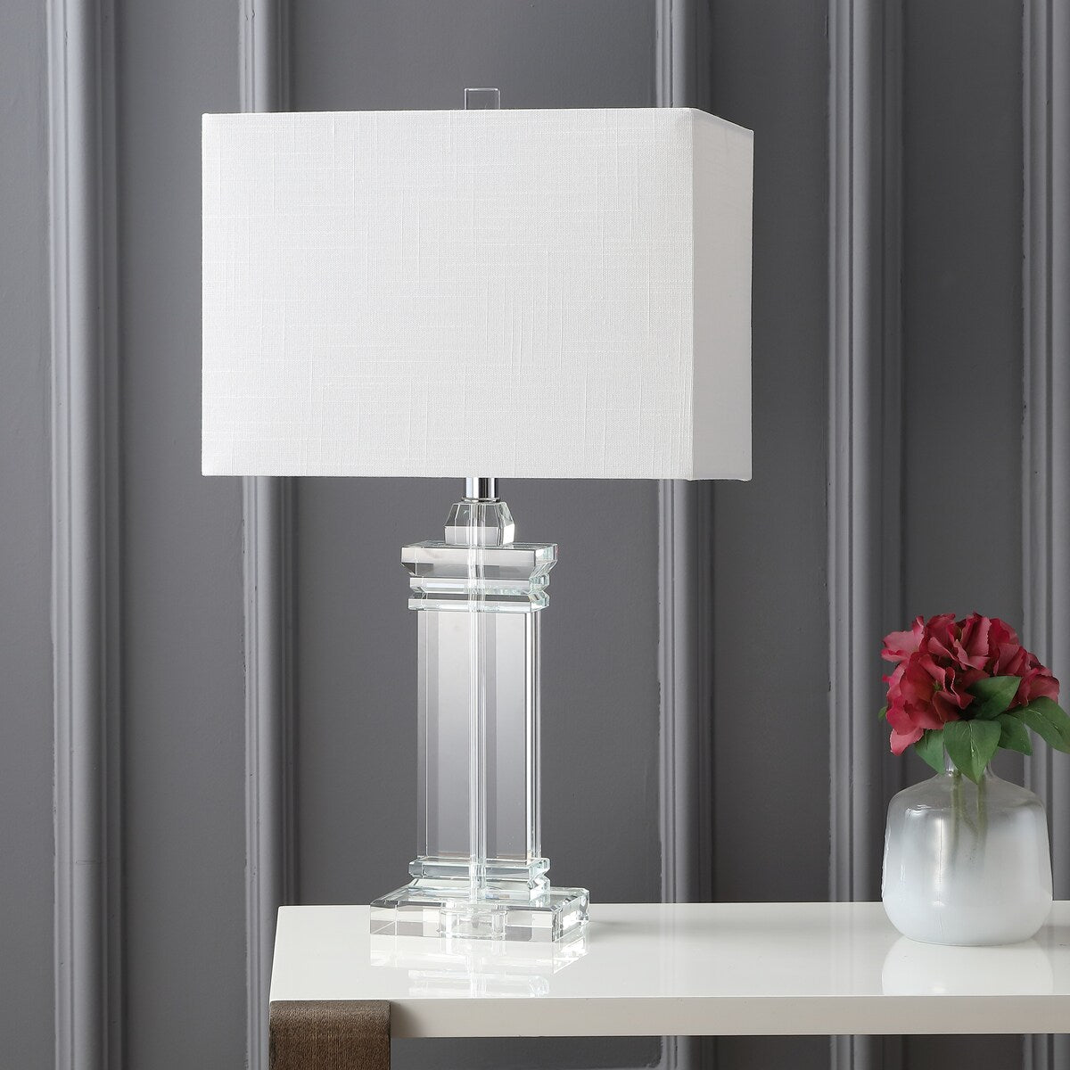 Channing 23.5" Crystal LED Table Lamp, Clear by JONATHAN Y