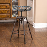 Chapman Saddle Barstool for Kitchen and Restaurant, Black Brush Copper