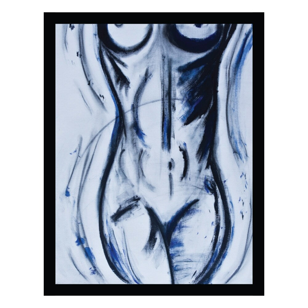 Charcoal Beauty, All Woman - Framed Print Artwork - Multi-Color