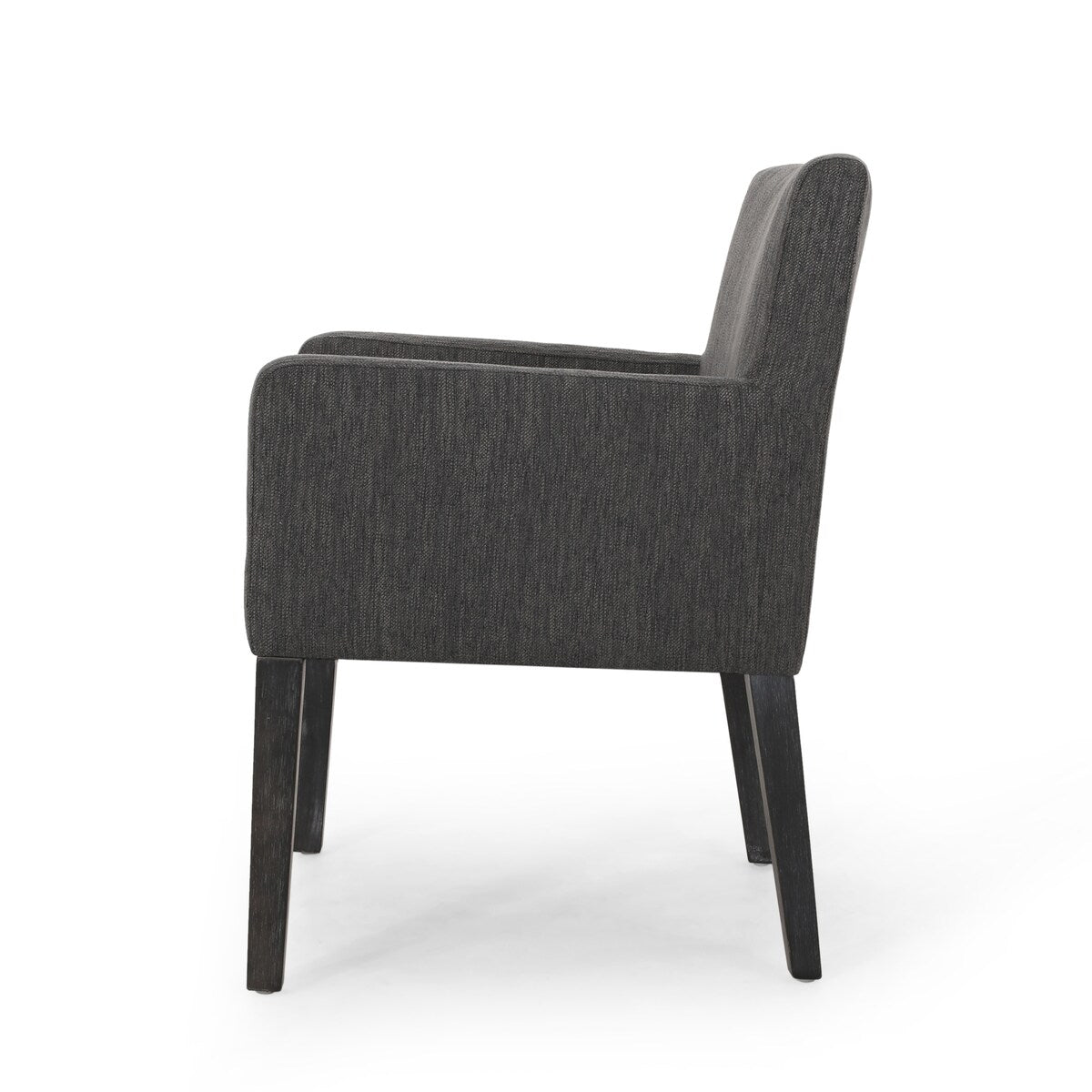 Charcoal Fabric Arm Chair with Cushioned Seat - 25.5-Inch Modern Chair