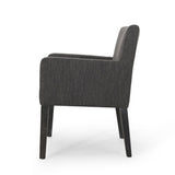 Charcoal Fabric Arm Chair with Cushioned Seat - 25.5-Inch Modern Chair