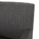 Charcoal Fabric Arm Chair with Cushioned Seat - 25.5-Inch Modern Chair