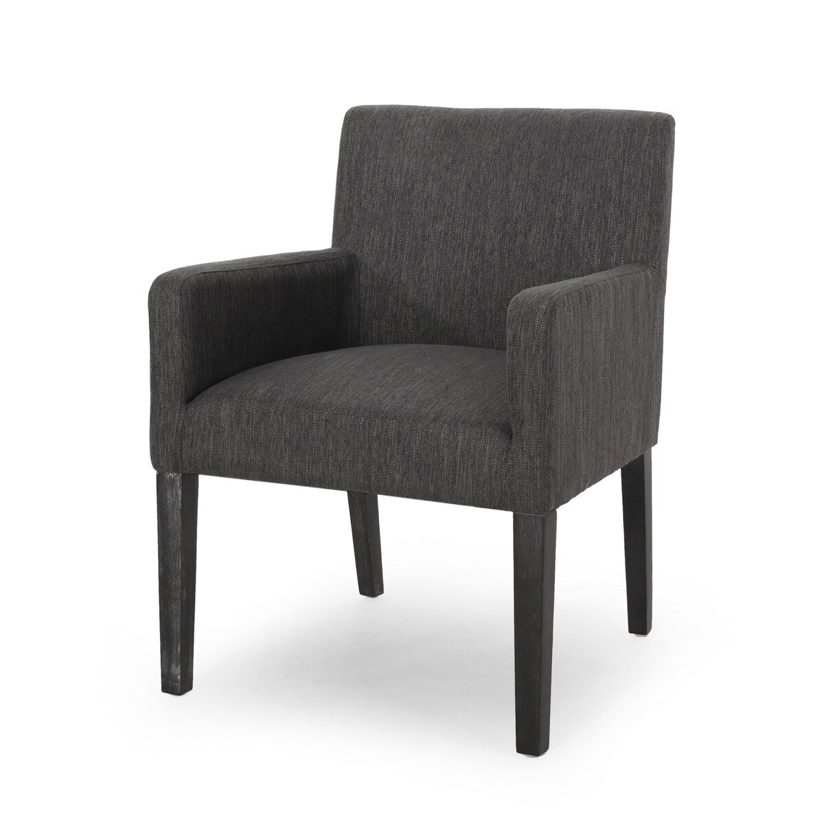 Charcoal Fabric Arm Chair with Cushioned Seat - 25.5-Inch Modern Chair