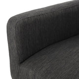 Charcoal Fabric Arm Chair with Cushioned Seat - 25.5-Inch Modern Chair