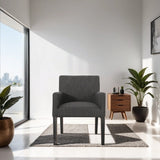 Charcoal Fabric Arm Chair with Cushioned Seat - 25.5-Inch Modern Chair