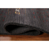 Charcoal Gabbeh Oriental Area Rug Handmade Wool Carpet - 5'4" x 8'3"