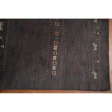 Charcoal Gabbeh Oriental Area Rug Handmade Wool Carpet - 5'4" x 8'3"