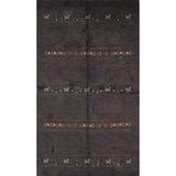 Charcoal Gabbeh Oriental Area Rug Handmade Wool Carpet - 5'4" x 8'3"