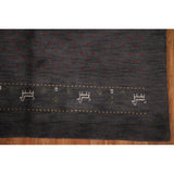 Charcoal Gabbeh Oriental Area Rug Handmade Wool Carpet - 5'4" x 8'3"