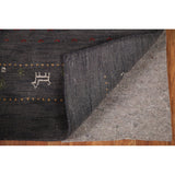 Charcoal Gabbeh Oriental Area Rug Handmade Wool Carpet - 5'4" x 8'3"