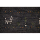 Charcoal Gabbeh Oriental Area Rug Handmade Wool Carpet - 5'4" x 8'3"