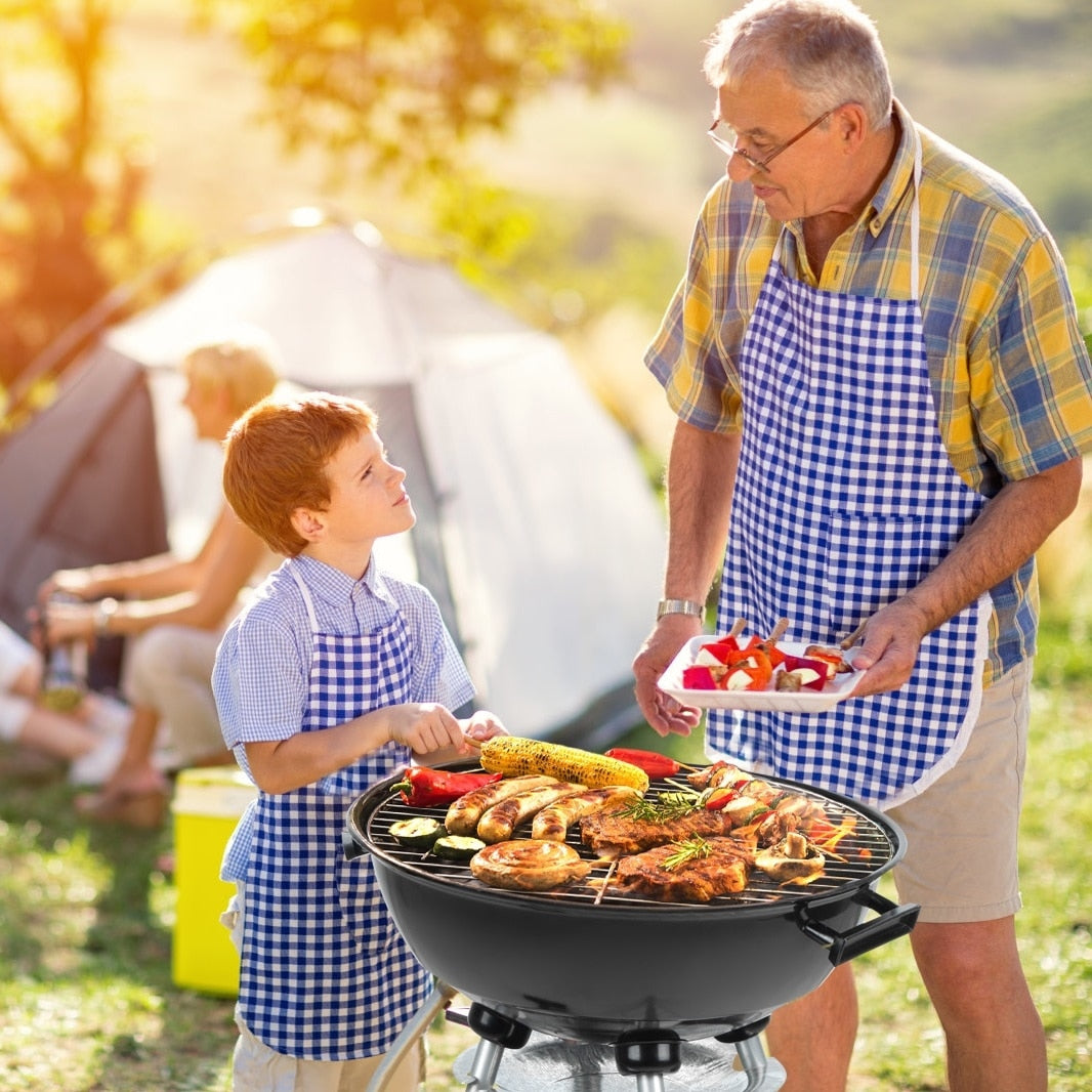 Ainfox Charcoal Grills 18.5” Portable BBQ Kettle Grill with Wheels for Barbecue
