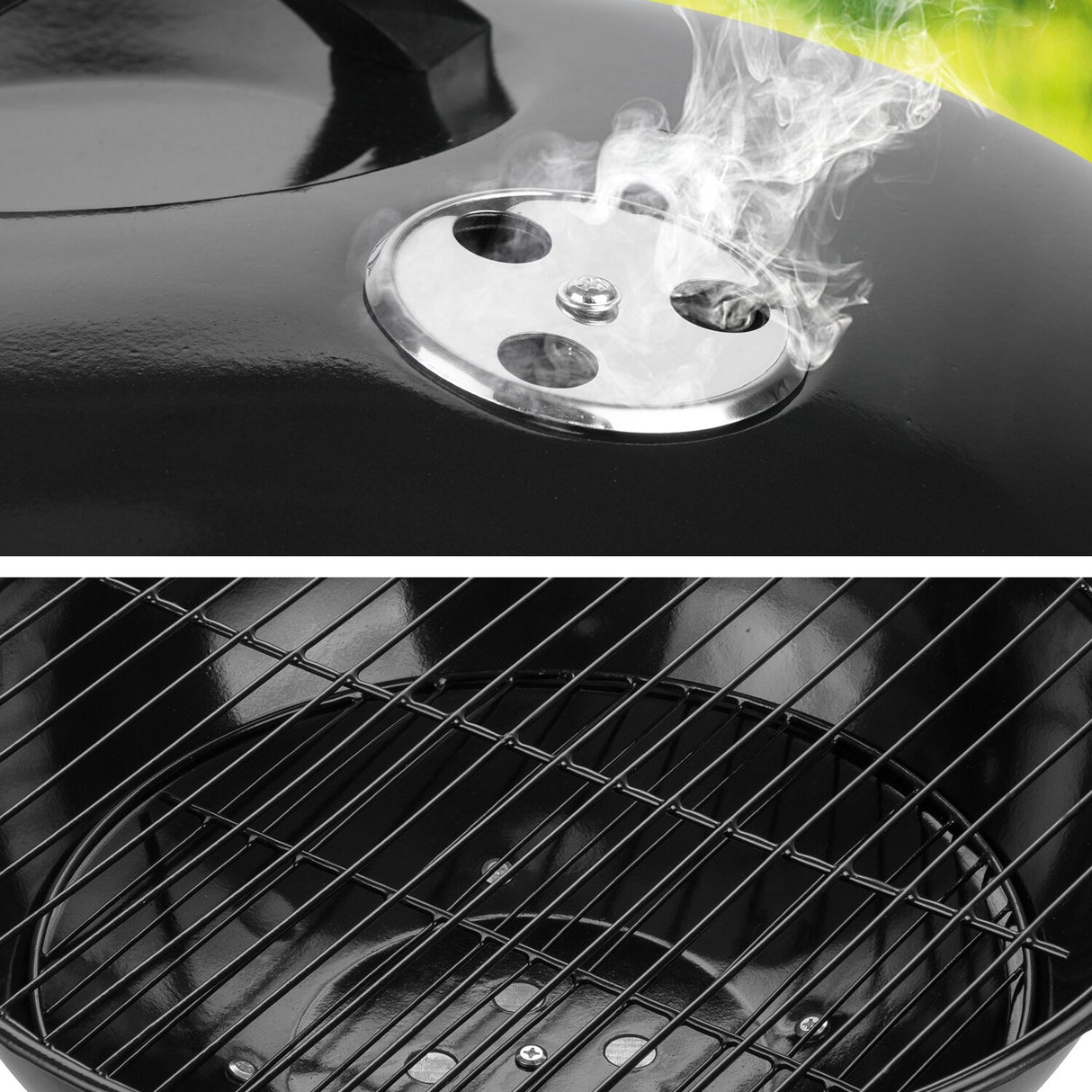 Ainfox Charcoal Grills 18.5” Portable BBQ Kettle Grill with Wheels for Barbecue