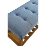 Charla Bench in Blue & Oak