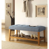 Charla Bench in Blue & Oak