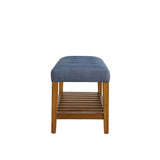 Charla Bench in Blue & Oak