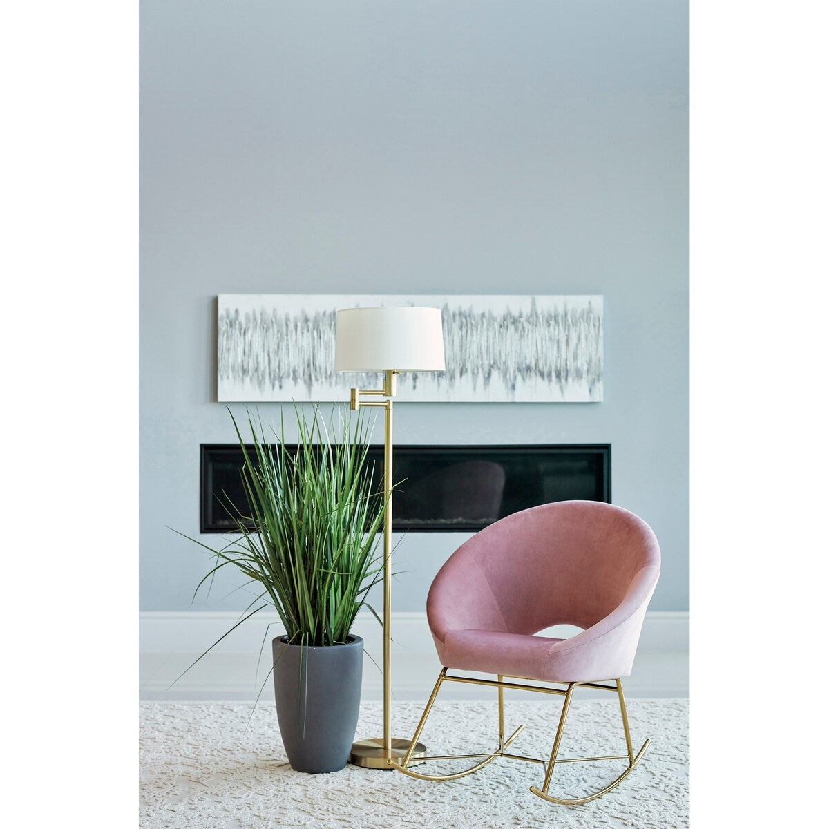 Charlene Rosewood and Brass Papasan Rocking Chair