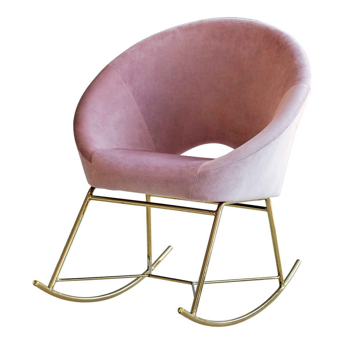 Charlene Rosewood and Brass Papasan Rocking Chair
